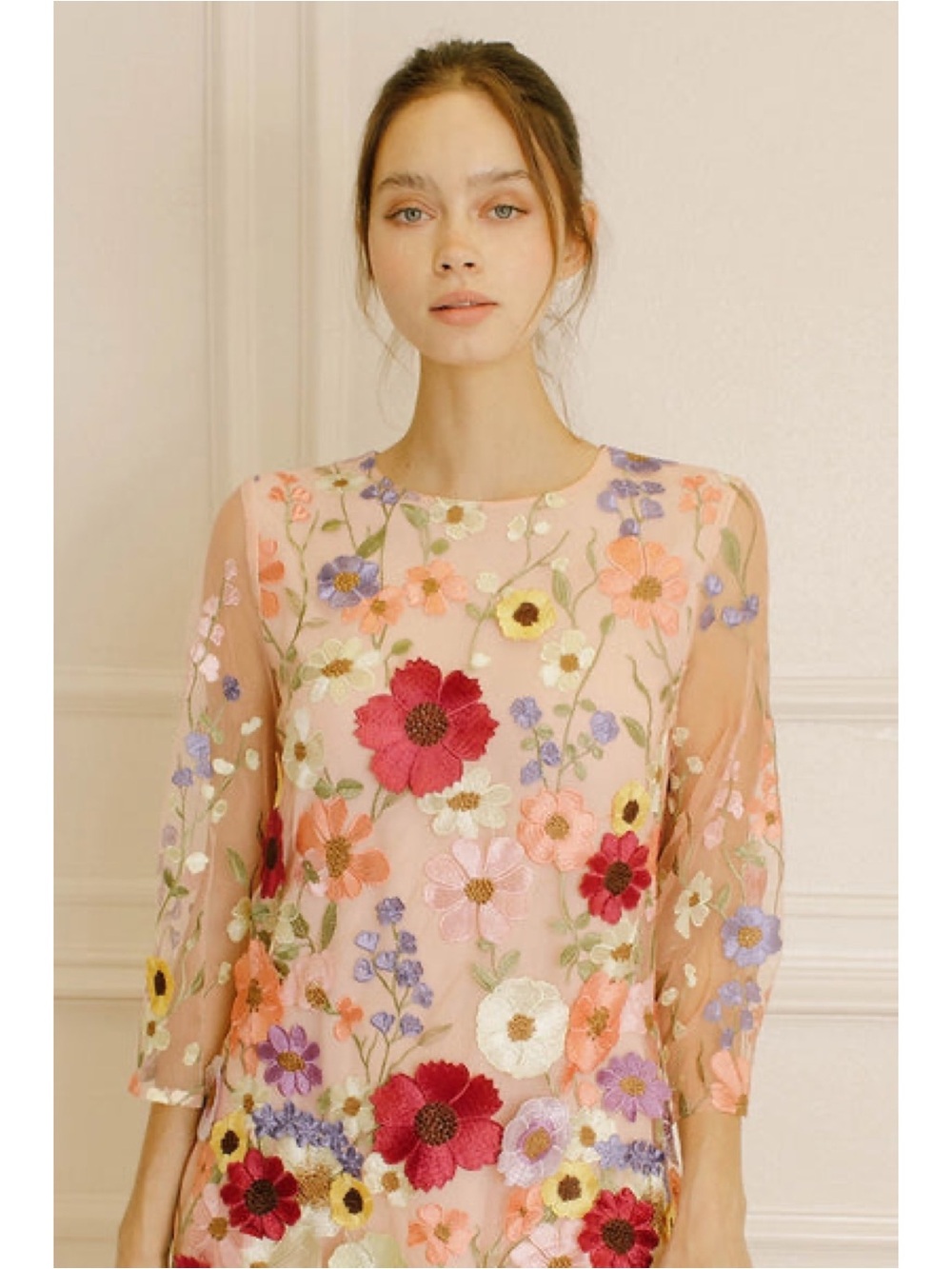 NWT Storia 3D-Large Multi-Color Flowers Shift Dress - Picture 3 of 9
